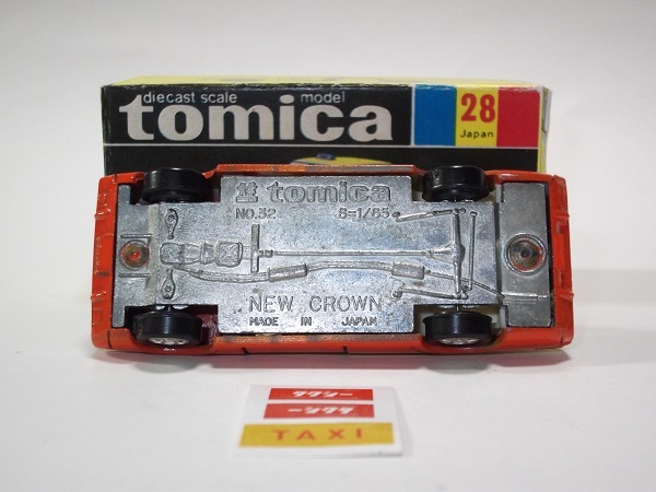 【箱なし】 トミカ 28 トヨタ ニュー クラウン タクシー 黒箱 日本製 1E コピー箱おまけの画像7