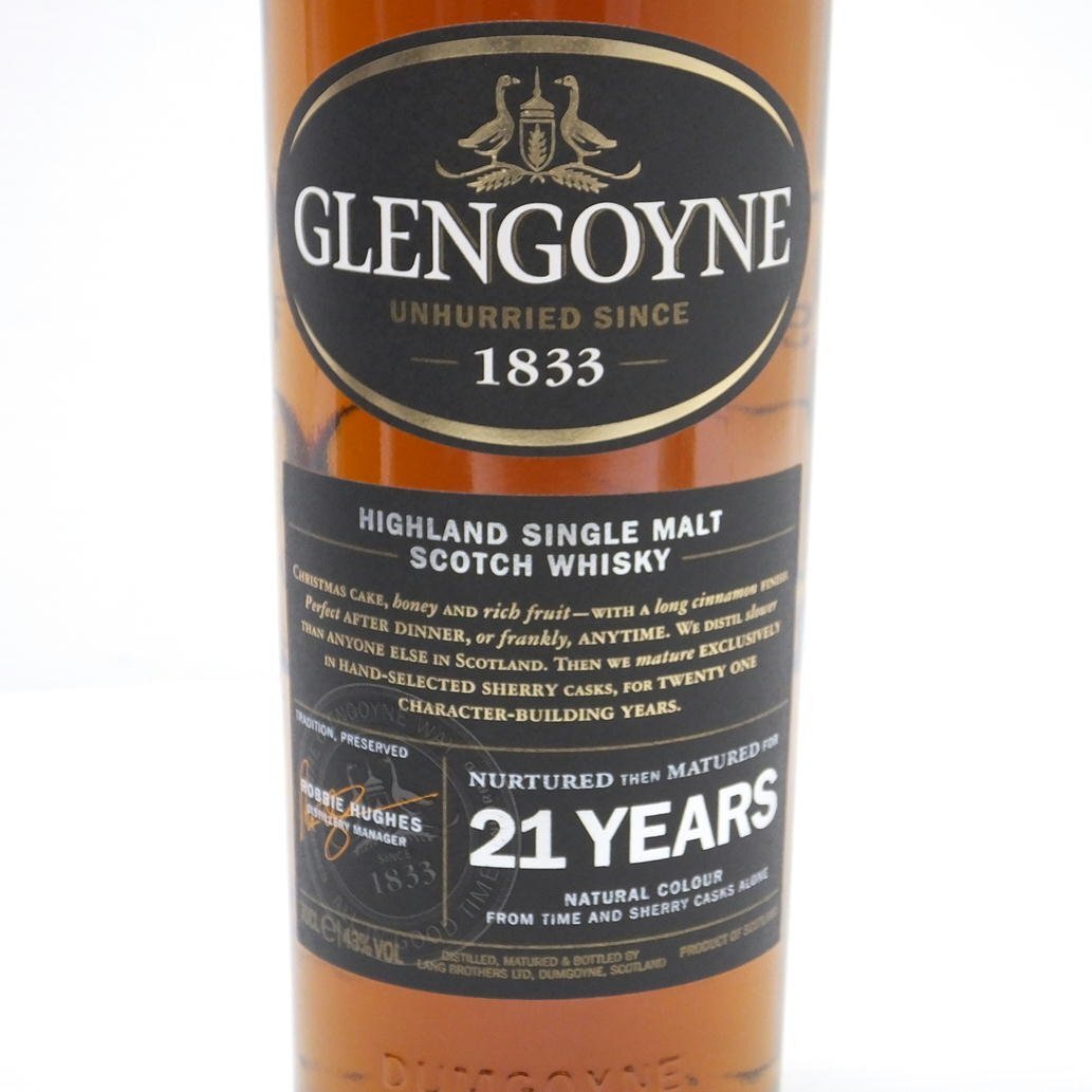 1円【未使用】GLENGOYNE グレンゴイン/GLENGOYNE 21年 ハイランドシングルモルトスコッチウイスキー/700ml/43%/88の画像4