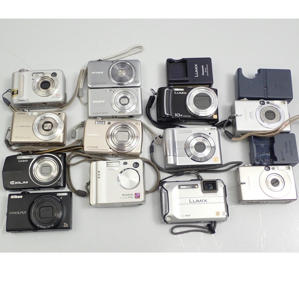 1円【ジャンク】Canon Panasonic CASIO SONY Nikon FUJIFILM /デジタルカメラ　13台まとめて/62_画像1