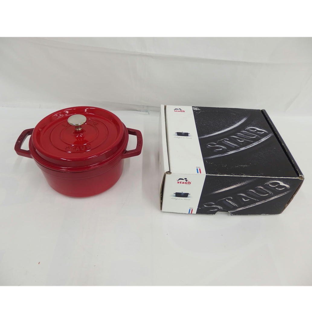 1円【良品】STAUB ストウブ/STAUBストウブ ココットロンド 20㎝ 2.2L/1102006/82の画像1