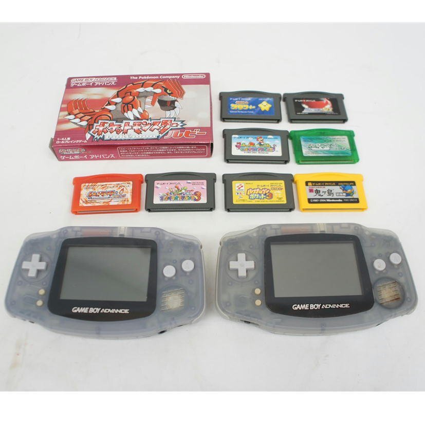 1 jpy [ Junk ] nintendo other / Game Boy Advance 2 pcs + soft 9 pcs set /GBA/AGB-001/05