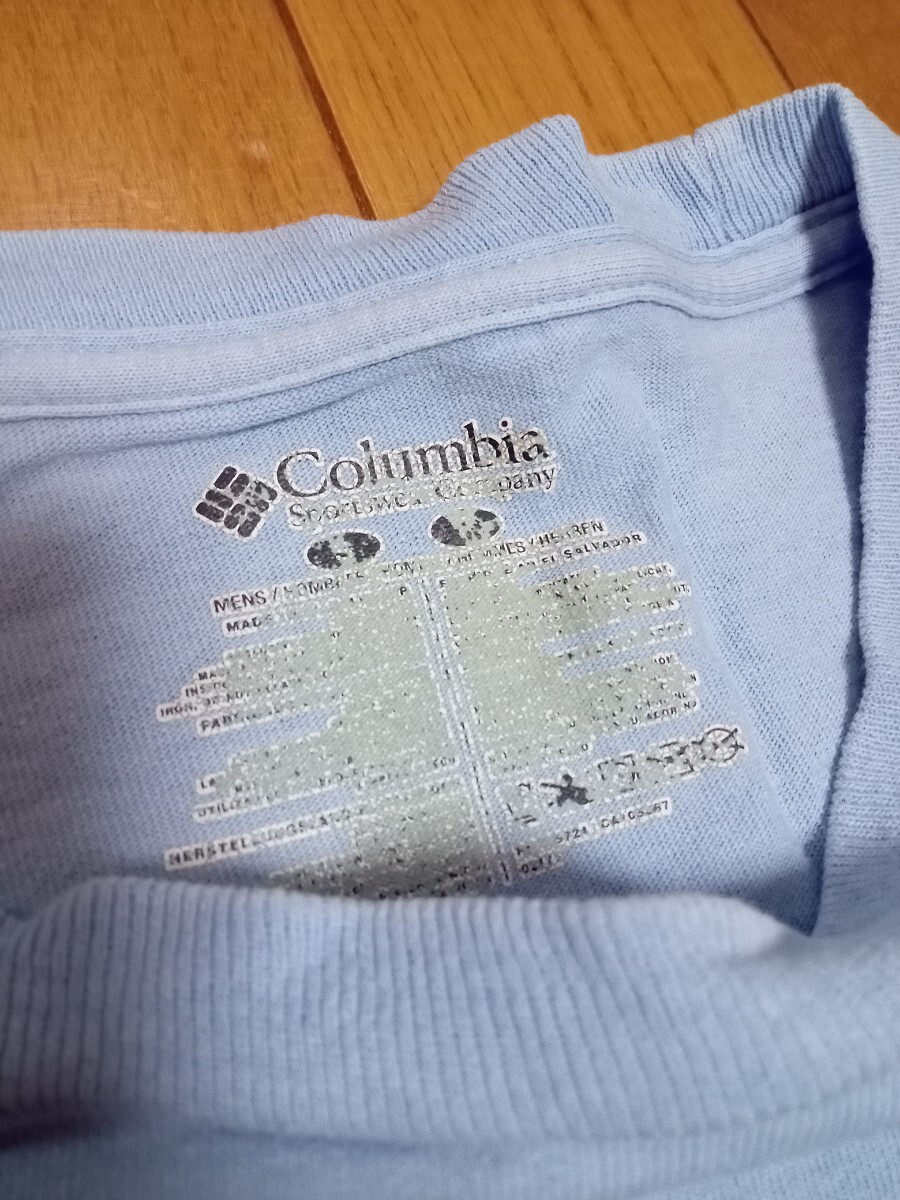 美品 Columbia コロンビア Tシャツ サイズS 水色の画像3