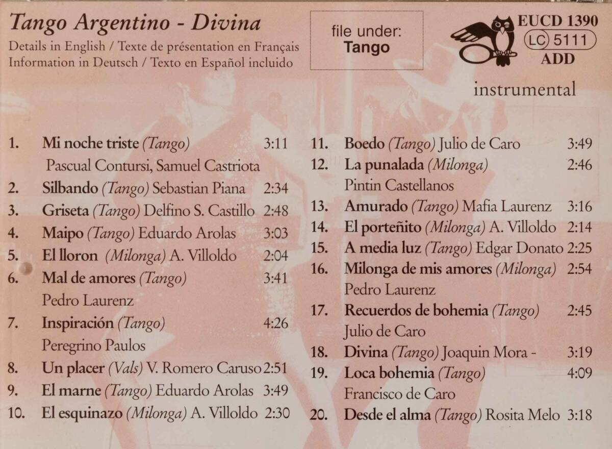 Divina / Trio Hugo Diaz ” Classical TANGO Argentino ”_画像3