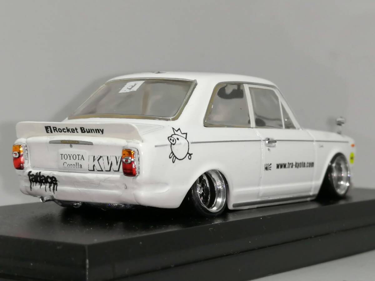 1/43 ノレブ Toyota Corolla (1966）改 アルミ 深リム ローダウン 改造 カローラ Rocket Bunny PANDEM デカール カスタム 国産名車 の画像2