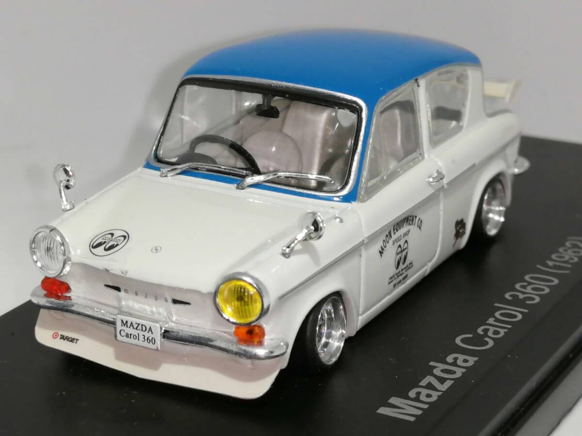 1/43 ノレブ Mazda Carol 360 (1962）改 アルミ 深リム ローダウン 改造 キャロル F/Rスポイラー Mooneyes デカール カスタム 国産名車の画像5