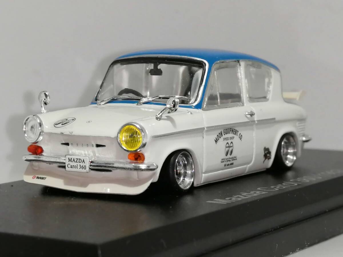 1/43 ノレブ Mazda Carol 360 (1962）改 アルミ 深リム ローダウン 改造 キャロル F/Rスポイラー Mooneyes デカール カスタム 国産名車の画像1