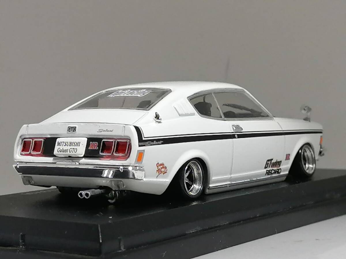 1/43 Norev Mitsubishi Galant GTO (1970) modified aluminium deep rim lowdown modified Galant chin spo decal custom domestic production famous car asheto