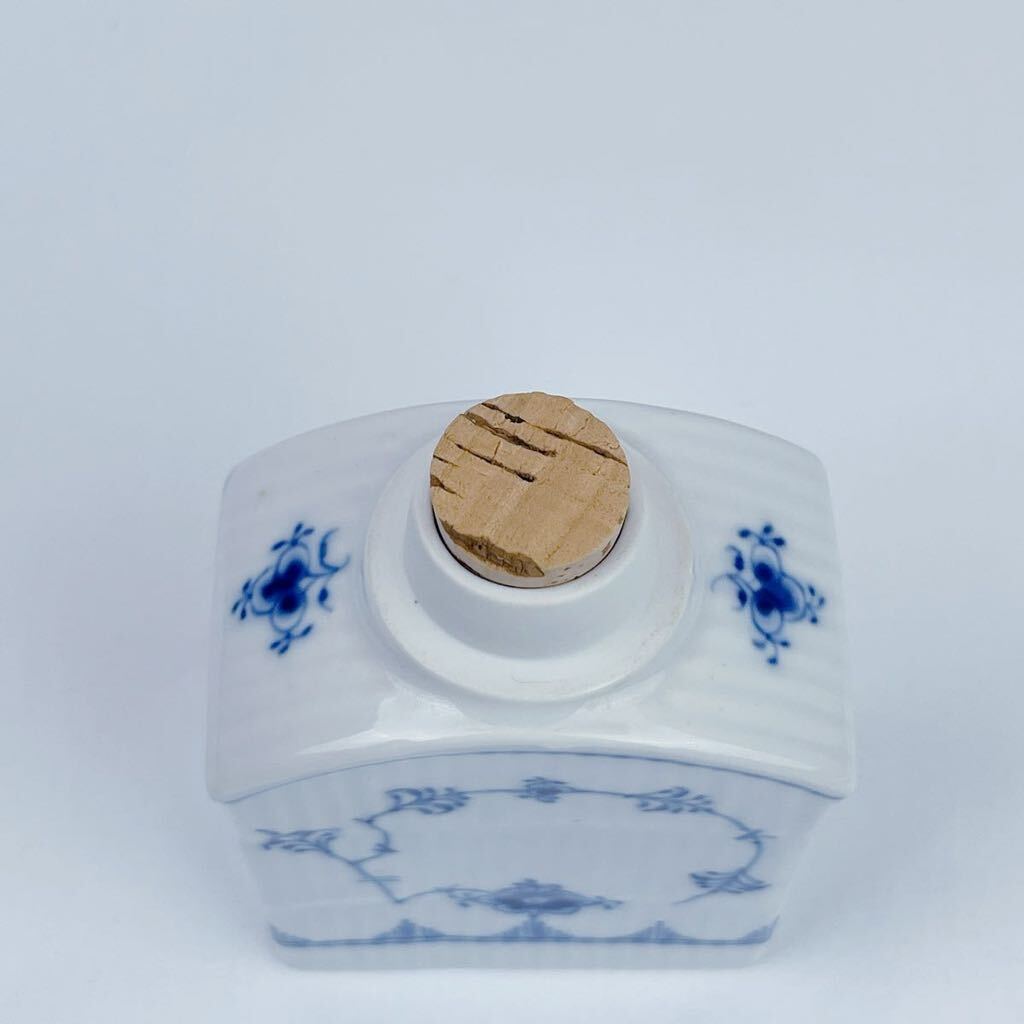 ☆希少☆Royal Copenhagen ロイヤルコペンハーゲン ブルーフルーテッド プレイン コルク付き 紅茶ボトル 茶壺 茶器☆_画像5