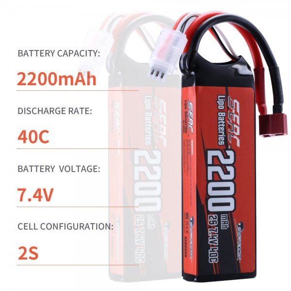  new goods * SUNPADOW 2200mAh 2 cell 7.4V 40C-80Clipo battery T type ( pattern number EC0008)