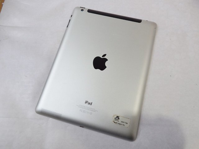 現状品★アップル iPad 第4世代 Wi-Fi+Celluer『MD525J/A』 16GB ホワイト au 〇判定■SIMロックあり タブレット 本体_画像1