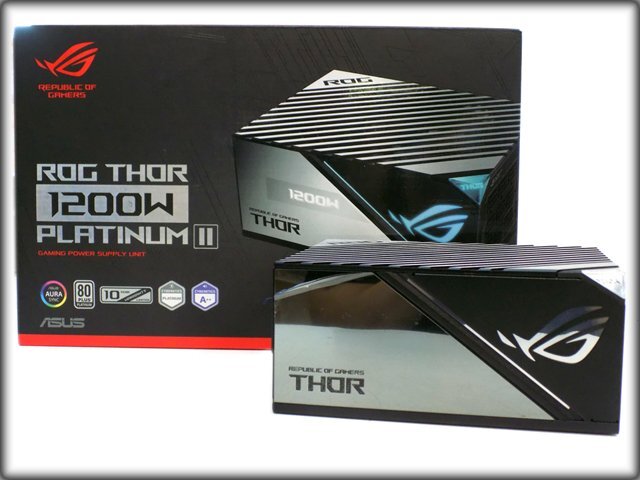 美品 ASUS ROG-THOR-1200P2-GAMING ATX電源ユニット 80PLUS PLATINUM/1200W/SATA/PCIe PCパーツ PC電源_画像1