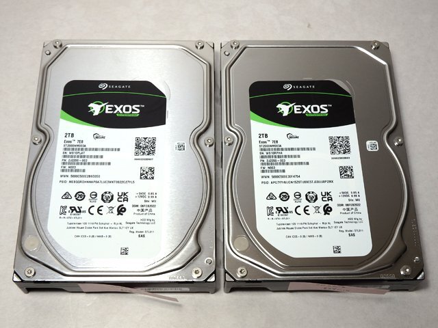 2個セット Seagate Exos 7E8 ST2000NM003A SAS 2TB 12.0Gb/s 7200rpm 3.5インチ ハードディスク HDD 正常/使用時間極少/動作保証_画像1
