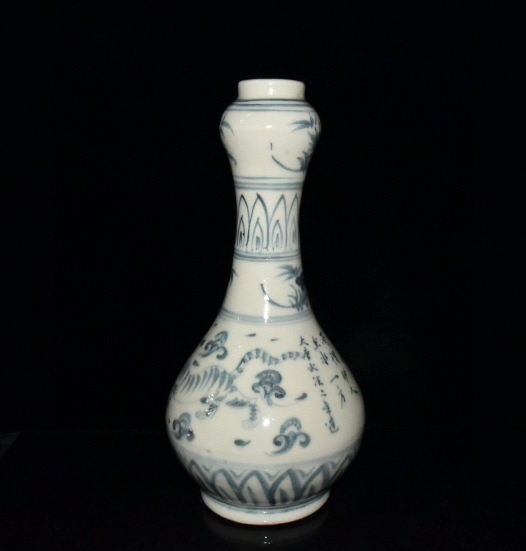 ▽鴻▽ 唐 青花 人物故事紋 蒜頭瓶 古陶瓷品 置物 古賞物 中国 ▽鴻▽ 唐 青花 人物故事紋 蒜頭瓶 古陶瓷品 置物 古賞物 中国