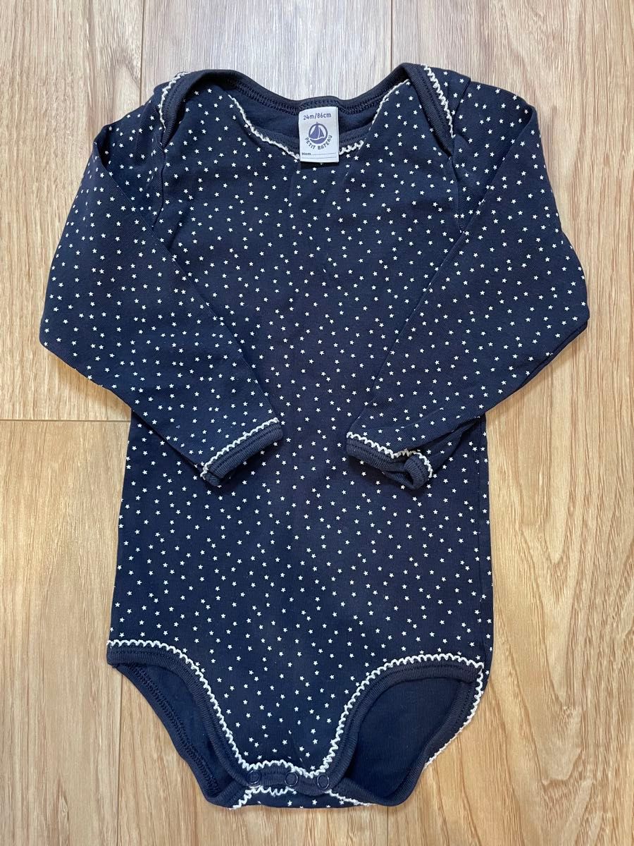 【PETIT BATEAU】プチバトー 長袖ロンパース 3点セット サイズ 24m 86cm