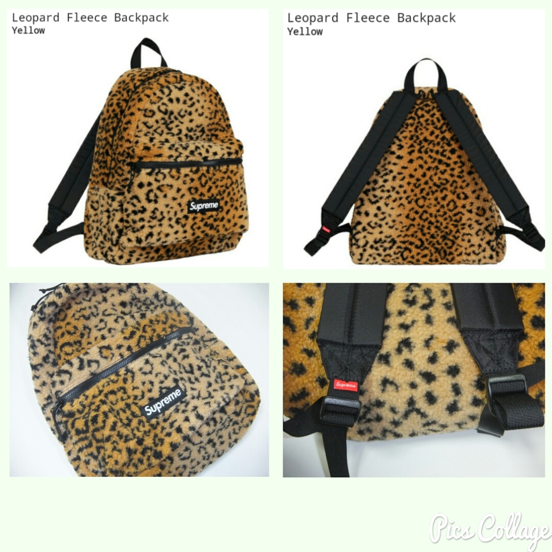 新品 17AW Supreme Leopard Fleece Backpack シュプリーム 新品 17AW Supreme Leopard Fleece Backpack シュプリーム