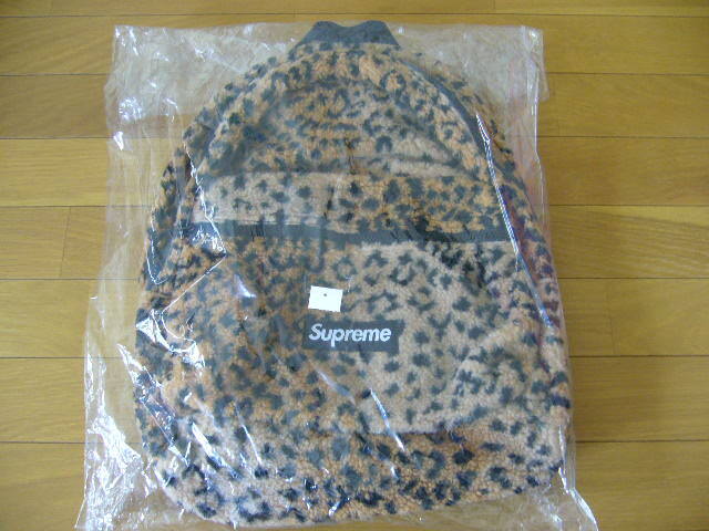 新品 17AW Supreme Leopard Fleece Backpack シュプリーム レオパード柄 バックパック 納品書付き ★★