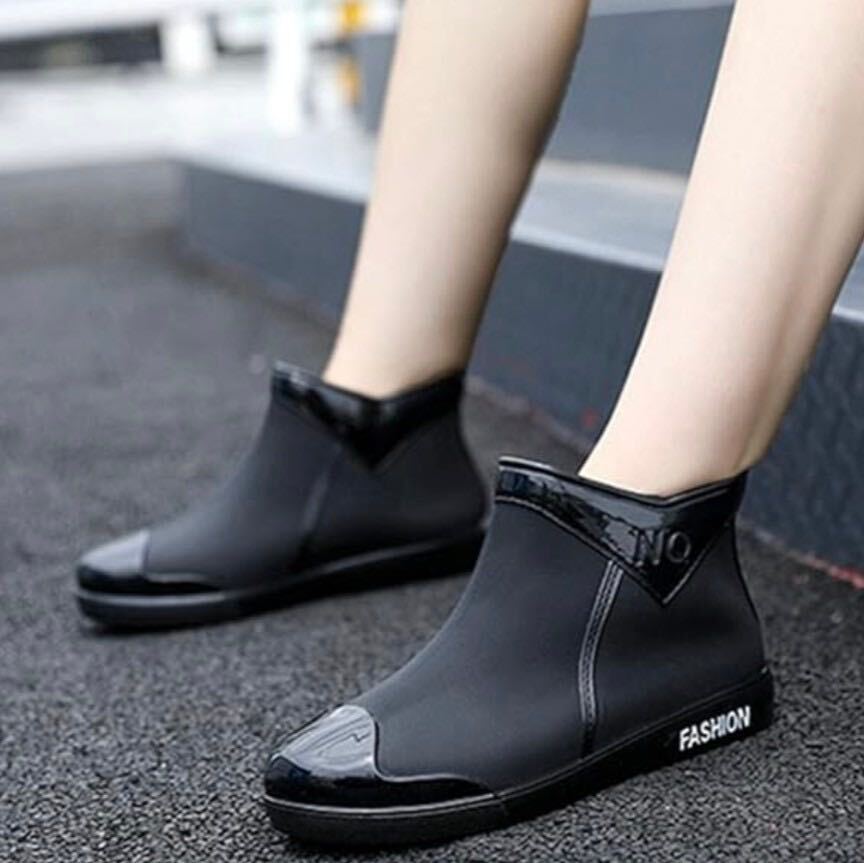  дождь   ботинки   дождь   обувь    короткий   ботинки  водонепроницаемый  ... вода   легкий    легкий (по весу)   черный   свободно  23.5cm