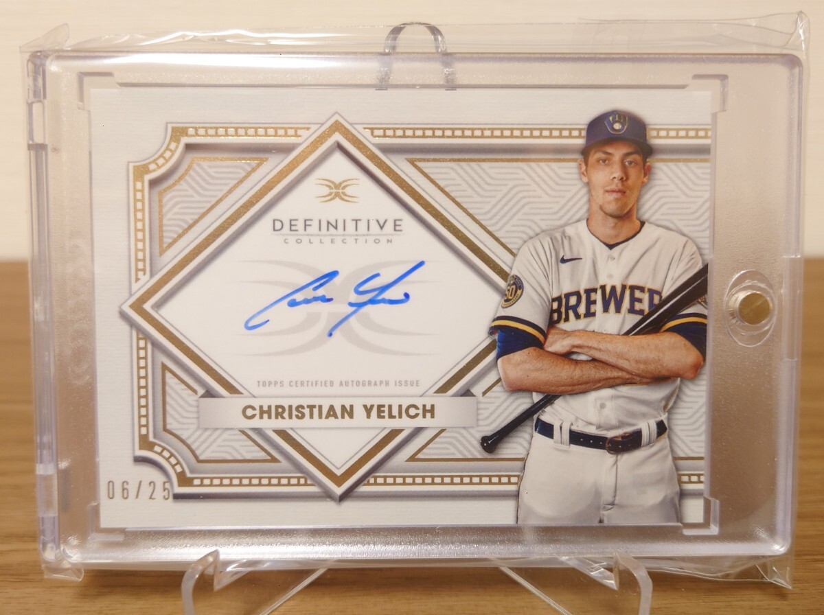 2022 topps definitive collection milwaukee brewers christian yelich autograph /25 デフィニティブ ブリュワーズ イエリッチ 直書きの画像1