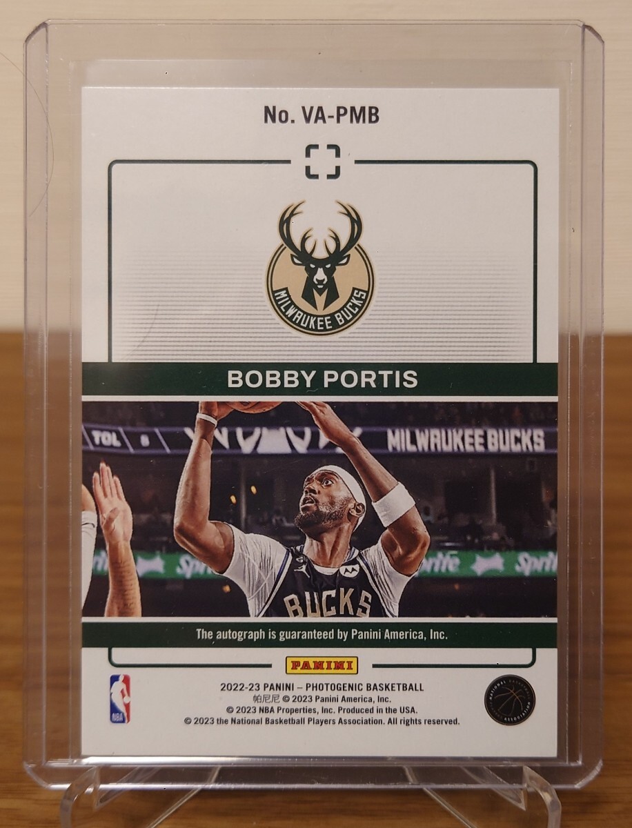 22-23 panini photogenic basketball milwaukee bucks bobby portis autograph /75 バックス ボビー・ポーティスの画像2