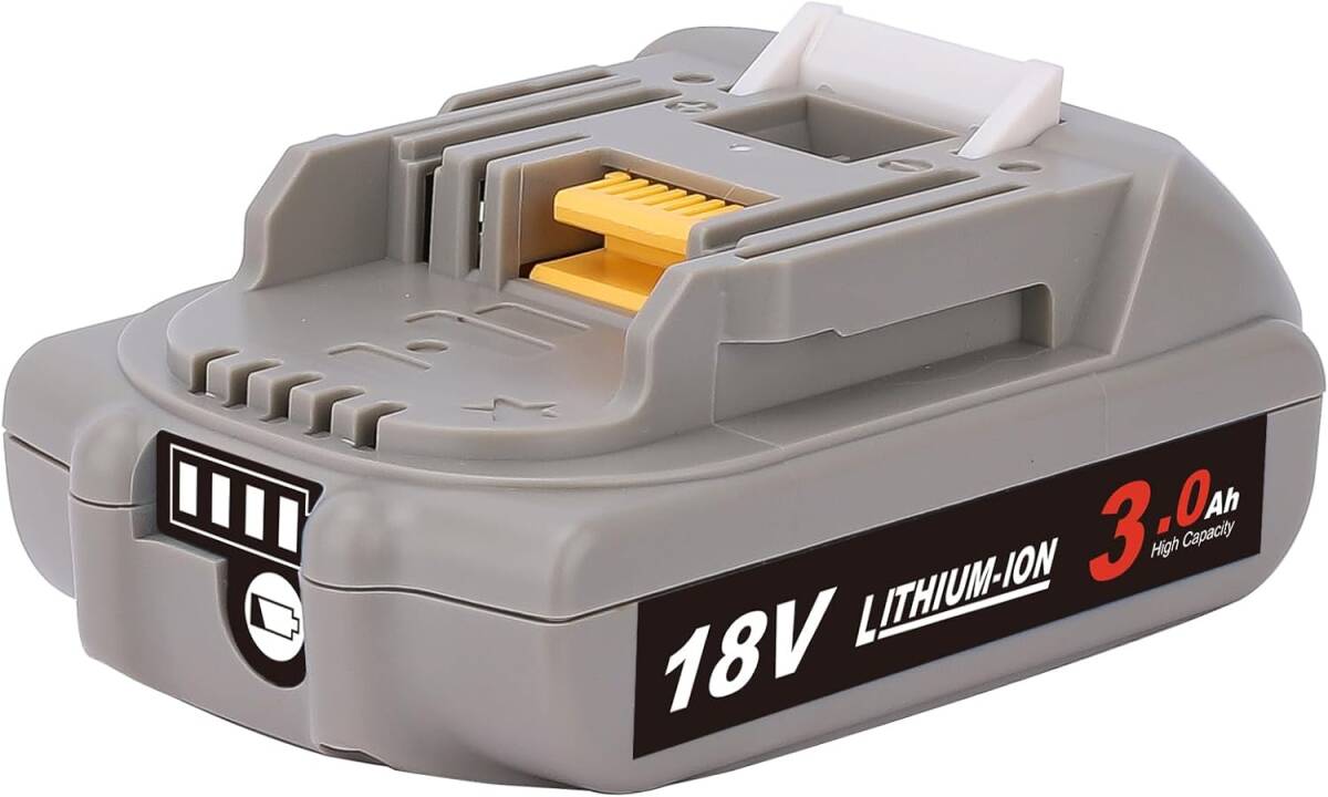 マキタ 18v 互換バッテリー 3000mAh 薄型バッテリー BL1815N BL1820B BL1830B BL1860Bなど LEDランプ残容量表示+自己故障診断搭載の画像1