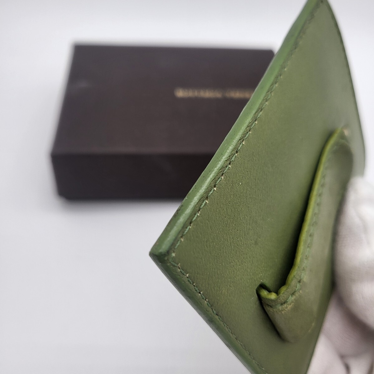 箱付き Bottega Veneta ボッテガヴェネタ イントレチャート カードケース グリーン 緑の画像6