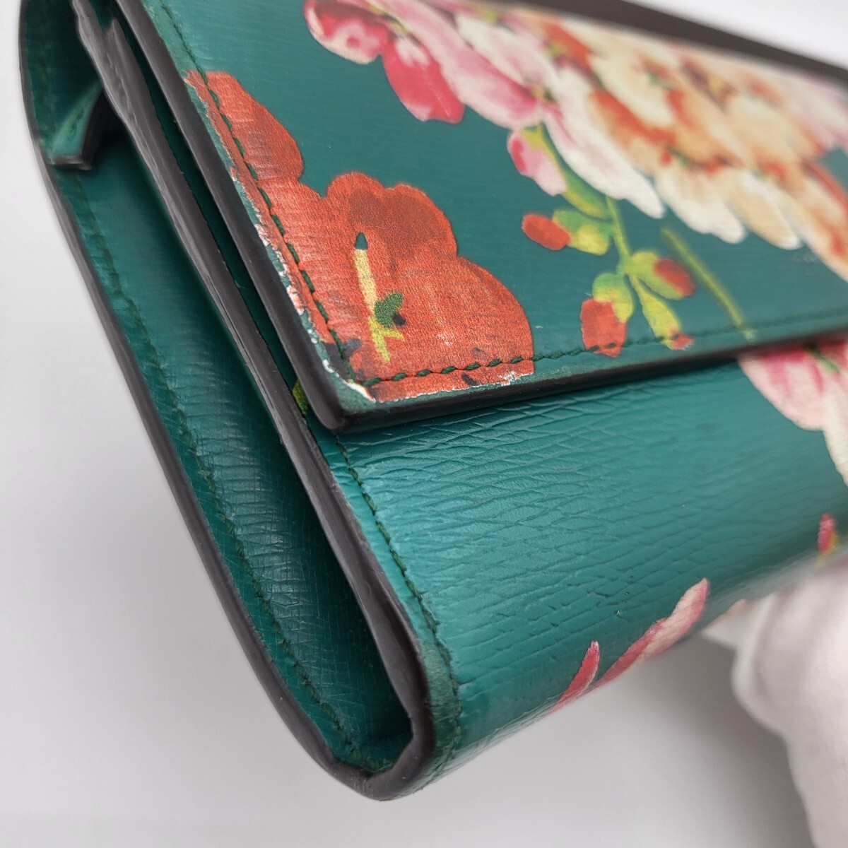箱付き GUCCI グッチ ブルームス 長財布 財布 花柄 グリーン 緑 箱付き GUCCI グッチ ブルームス 長財布 財布 花柄 グリーン 緑