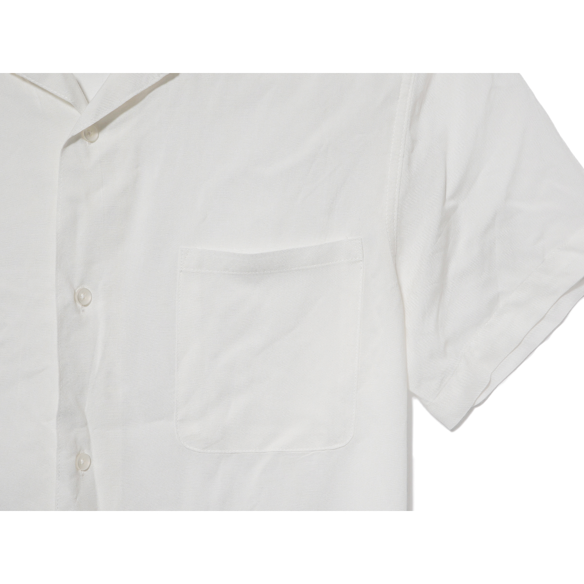 【新品】オープンカラーシャツ レーヨン 無地シャツ■ 3L（2XL,XXL）サイズ / ホワイト白 ■開襟 ソリッドカラー 無地 オープン OC 55201Kの画像3