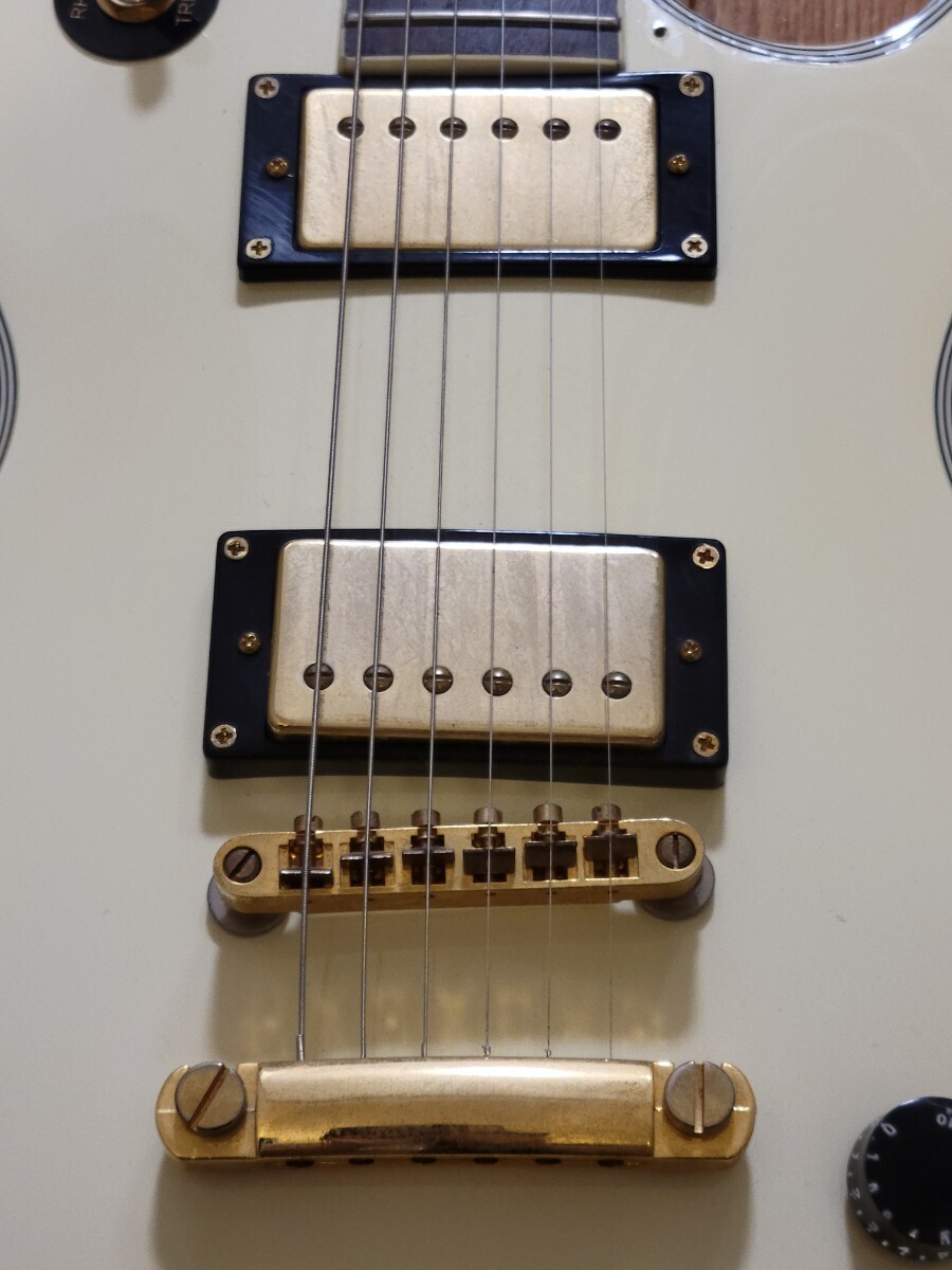 [T] Maison エレキギター ソフトケース付き ホワイト系 型番不明 メイソンの画像8