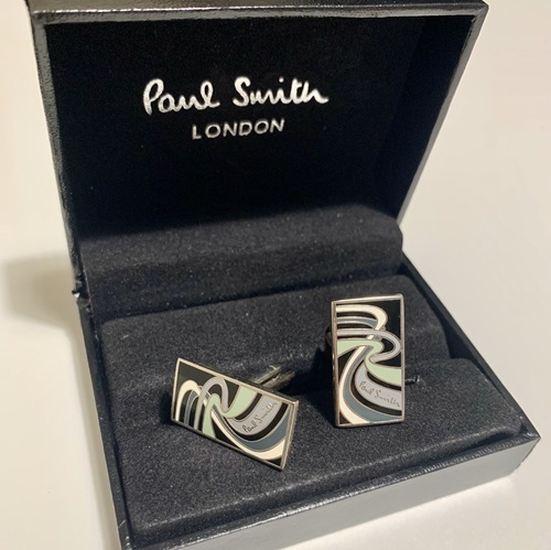 【中古 美品】★Paul Smith★ポールスミス★ カフス カフリンクス ブラック/マルチカラー おしゃれ 専用箱あり/なし 100122の画像1