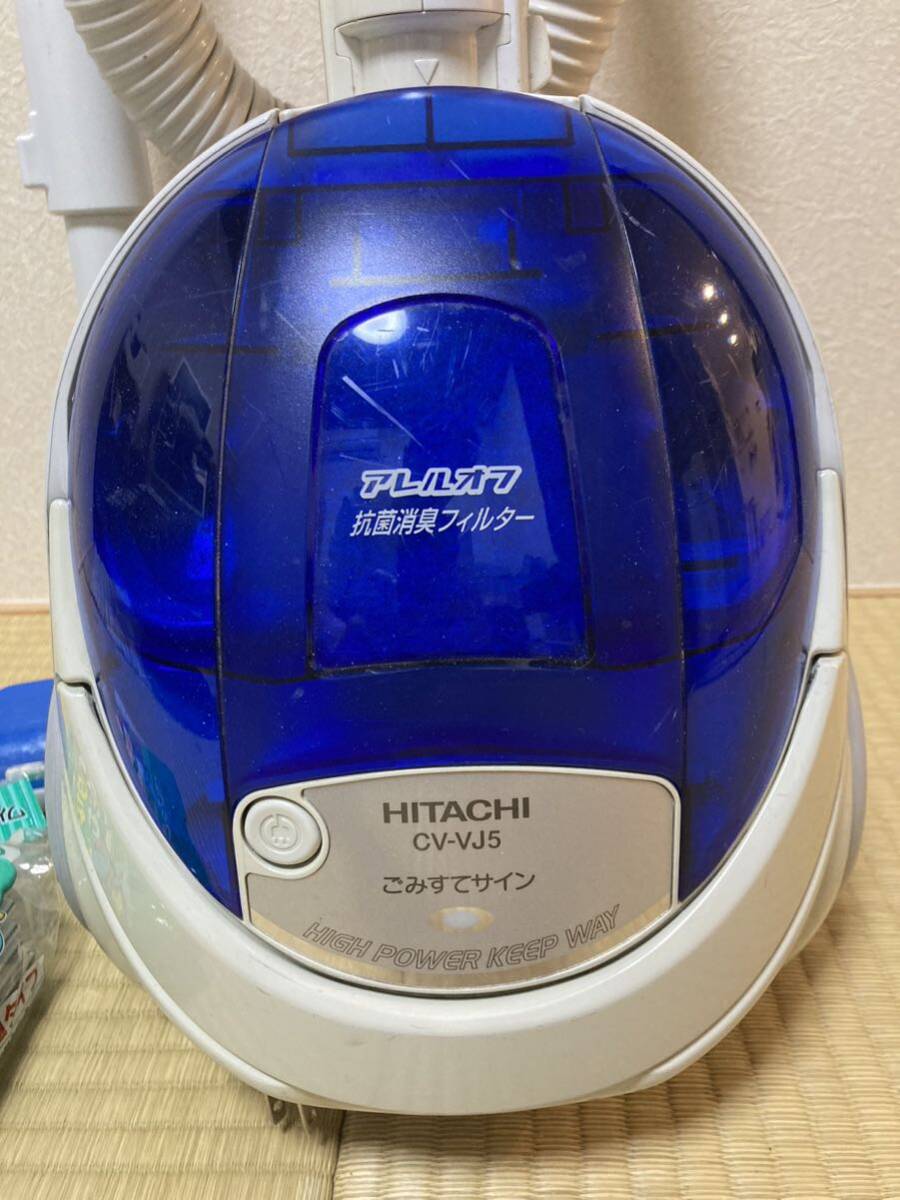 中古良品 HITACHI CV-VJ5 紙パック式掃除機 日立 おまけ紙パック、布団用ヘッド付きの画像3