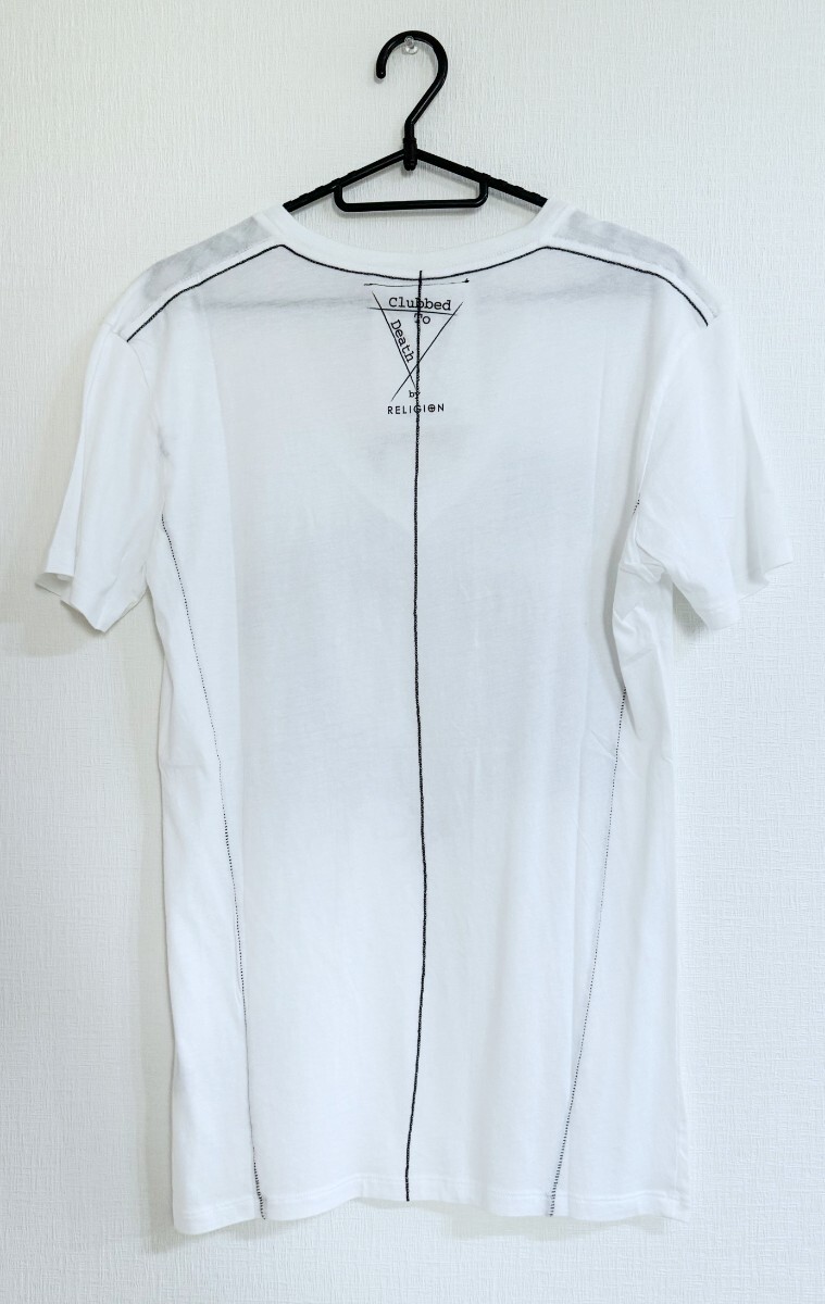 GACKT着用 Religion レリジョン Tシャツ Vネック 半袖 ホワイト 入手困難 UK(Mサイズ) L相当_画像7