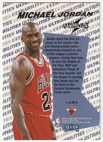 1997-98 FLEER ULTRA ULTRABILITIES STARTER Michael Jordan マイケル・ジョーダン_画像2