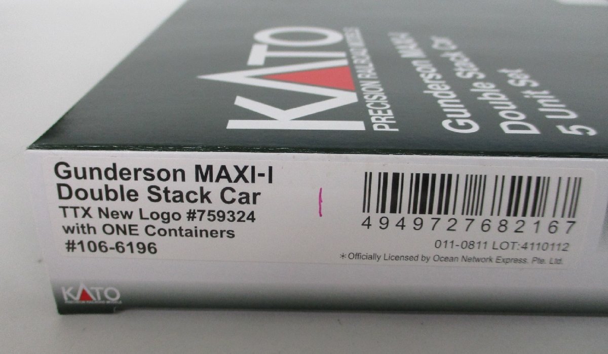 KATO 106-6196 Gunderson MAXI-I Double Stack Car TTX New Logo #759324【A'】oan042716の画像5