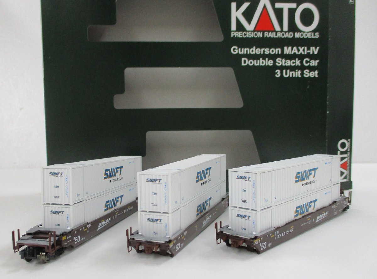 KATO 106-6168 Gunderson MAXI-I Double Stack Car BNSF Swoosh #254053【B】oan041606の画像1