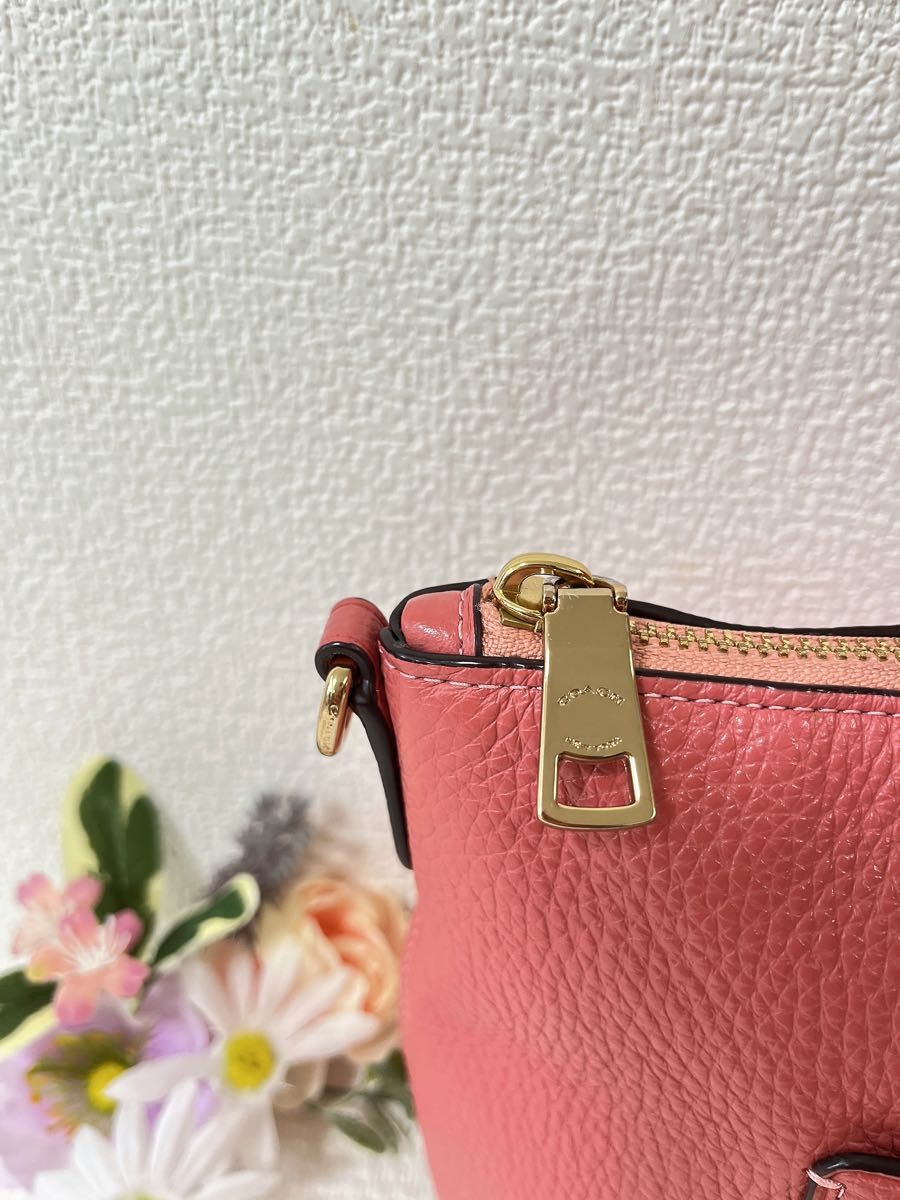 【未使用に近い】COACH コーチ ハンドバッグ 手提げ ピンク レザー 本革 