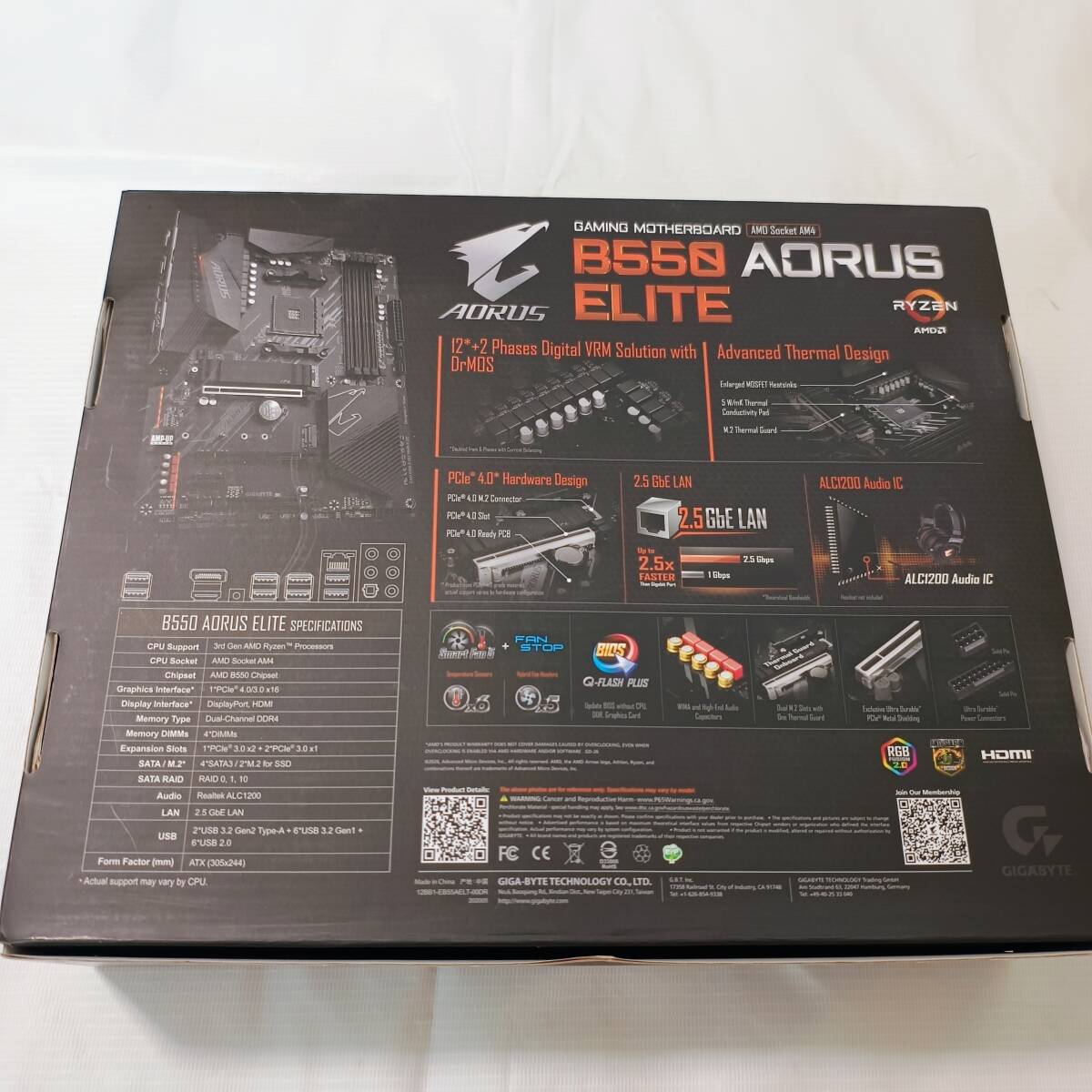 GIGABYTE B550 AORUS ELITE AMD AM4 rev1.0 ATX マザーボードの画像2