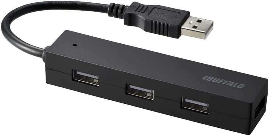 BUFFALO USB ハブ USB2.0 バスパワー 4ポート ブラック BSH4U25BK【Windows/Mac対応】_画像1
