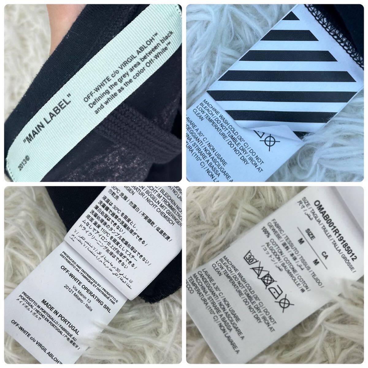 OFFWHITE オフホワイト メンズ Mサイズ Tシャツ 長袖 クロスアロー ロゴプリント 黒 ブラック 人気モデル 送料無料 おしゃれの画像10