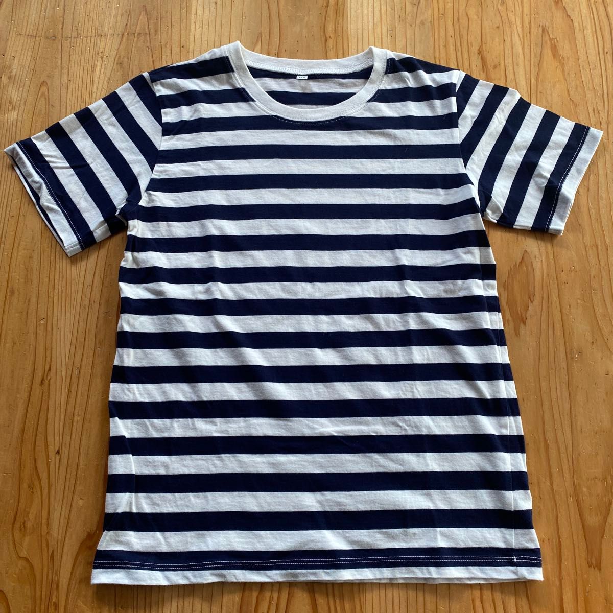 MUJI 無印良品 キッズ Tシャツ 半袖 150 ネイビー×白ボーダー