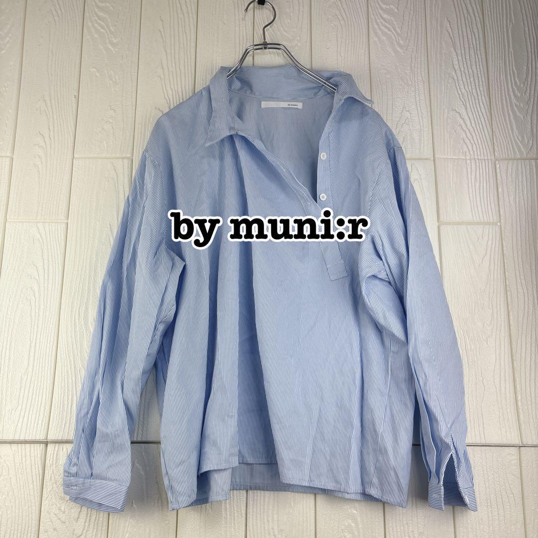by muni:r フリーサイズ　レディースシャツ　斜めボタンデザイン_画像1