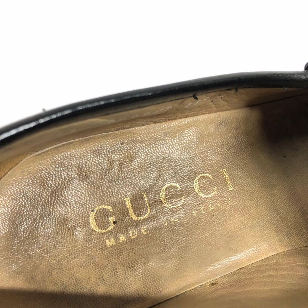 【グッチ】本物 GUCCI 靴 26.5cm ホースビット ビットローファー スリッポン ビジネスシューズ 本革 レザー 男性用 メンズ 伊製 41 1/2 Eの画像9