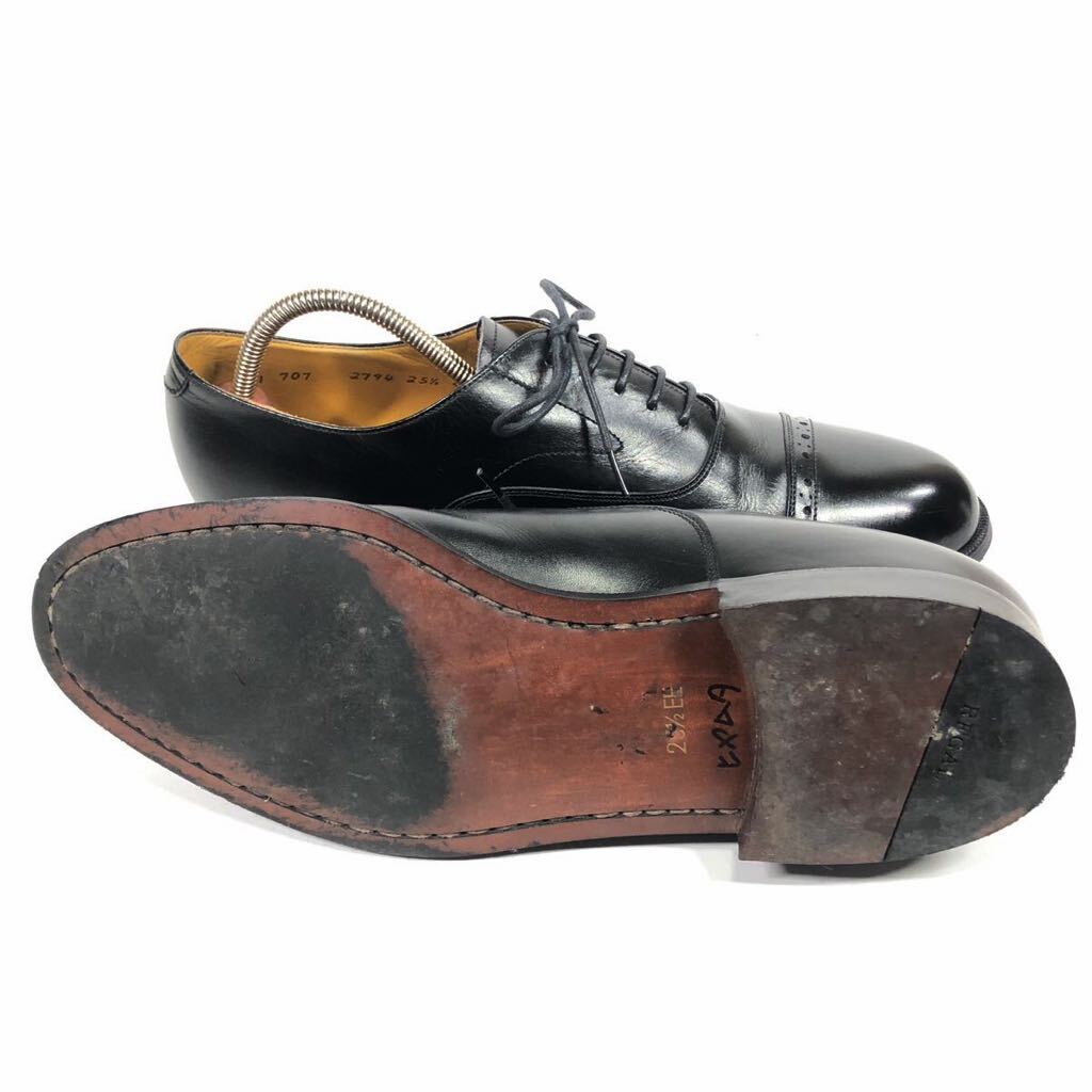 【リーガル】本物 REGAL 靴 25.5cm 黒 ストレートチップ ビジネスシューズ 内羽根式 本革 レザー 男性用 メンズ 25 1/2 EEの画像5