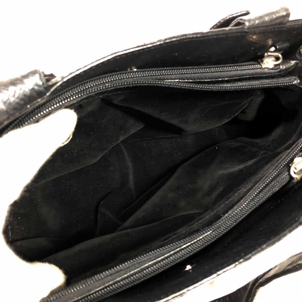 【高級素材】本物 オーストリッチ ハンドバッグ 黒 ミニトートバッグ 駝鳥 エキゾチックレザー 女性用 レディースの画像9