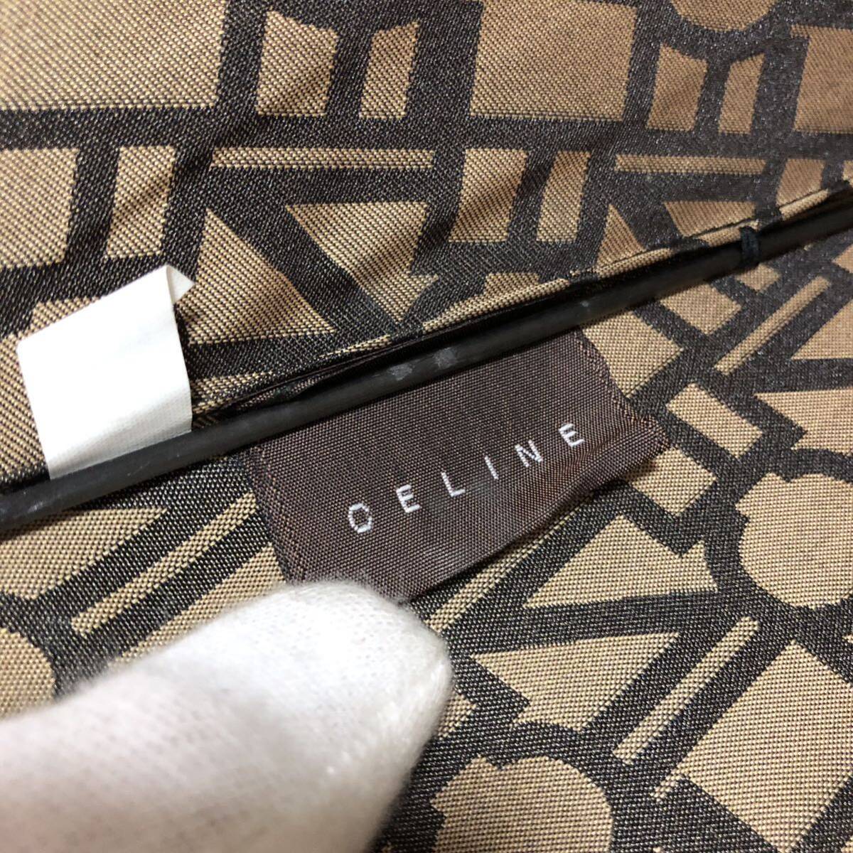 【セリーヌ】本物 CELINE 傘 ロゴ総柄 全長90cm 雨傘 アンブレラ 雨具 長傘 メンズ レディースの画像10