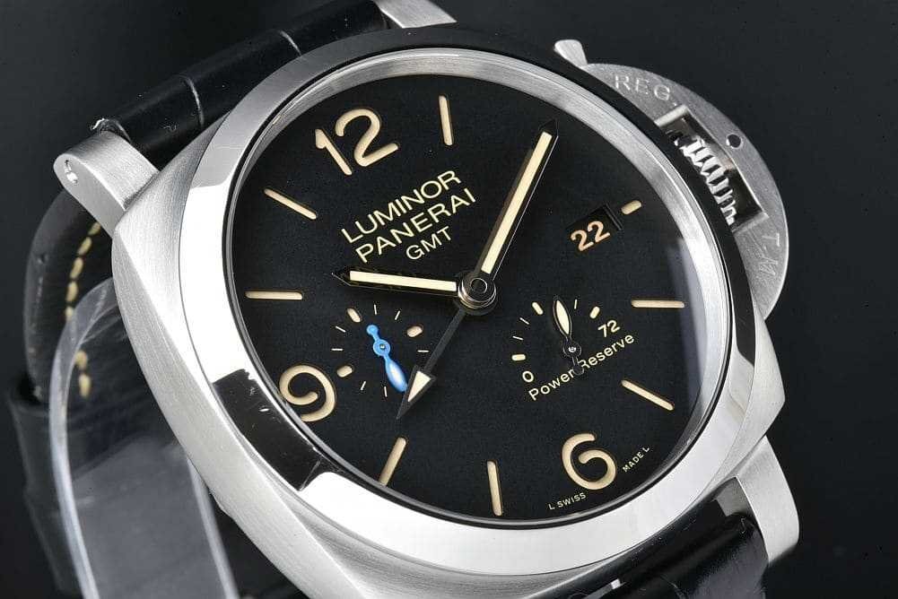 パネライ PAM01321 ルミノールマリーナ 1950 3デイズ GMT アッチャイオ 44mm SS/革 オートマ 裏スケ 黒 OP7119 W番【正規品】_画像2