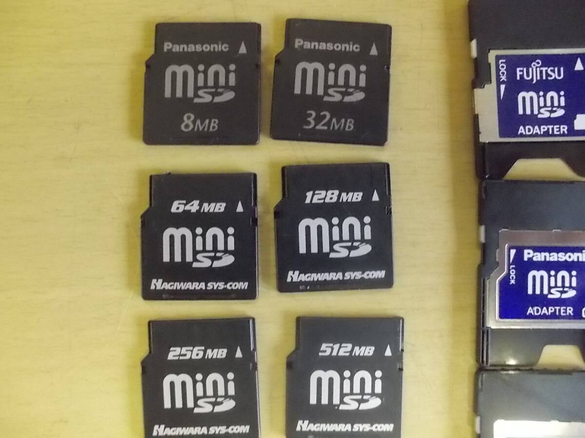 miniSD　8MB~512MB　中古品６枚セット　ハードケース付き_8MB~512MB ６枚