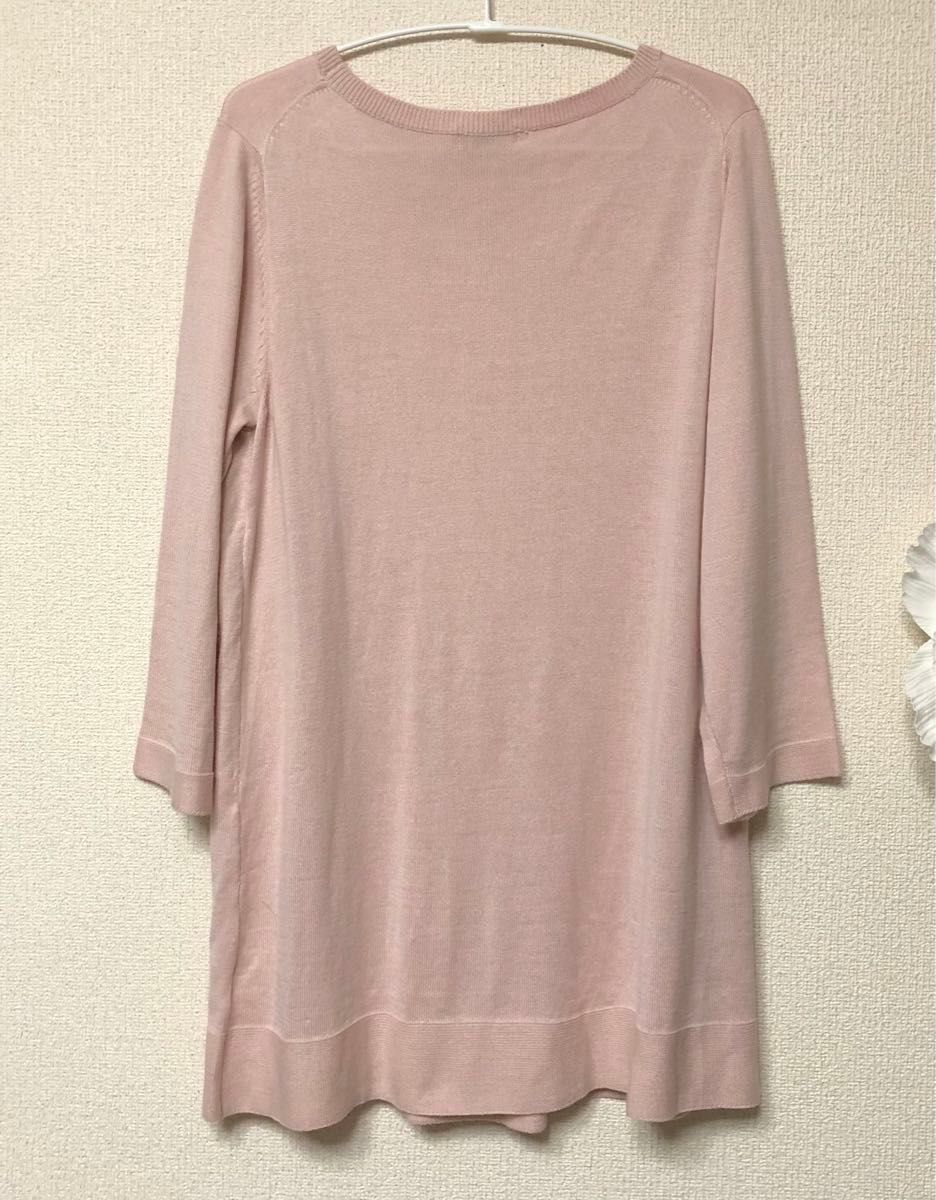 アリスバーリーL 縄編み模様ロングセーター　L13号　ピンク　新品　大きい