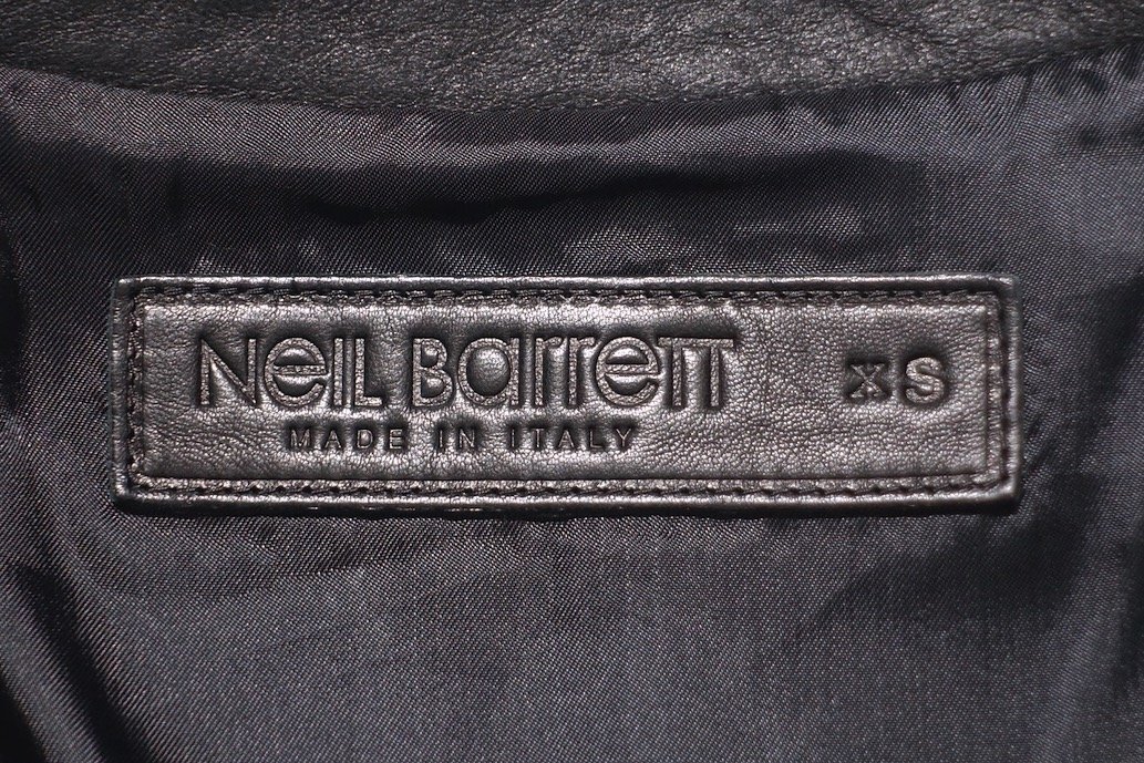 超美品 NeiL BarreTT ニールバレット ボンディング ラムレザー ダブルライダース ジャケット 羊革 ブラック メンズ XS ブルゾンの画像3