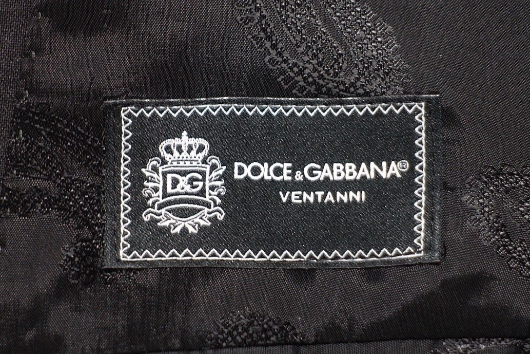 極美品 DOLCE & GABBANA ドルガバ VENTANN メタルボタン使用 ペイズリー柄裏地 テーラードジャケット ヴァージンウール メンズ 46_画像3