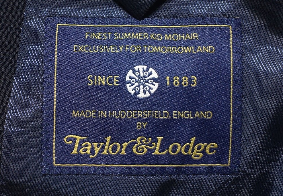 超美品 TOMORROWLAND PILGRIM ピルグリム Taylor&Lodge Super 120's ウールモヘア スーツ セットアップ ダークネイビー メンズ 50_画像4